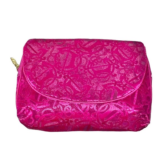 Dior Handbags - VTG Christian Dior Fuchsia CD Monogram Logo Small Makeup Bag Pouch w/ Mirror